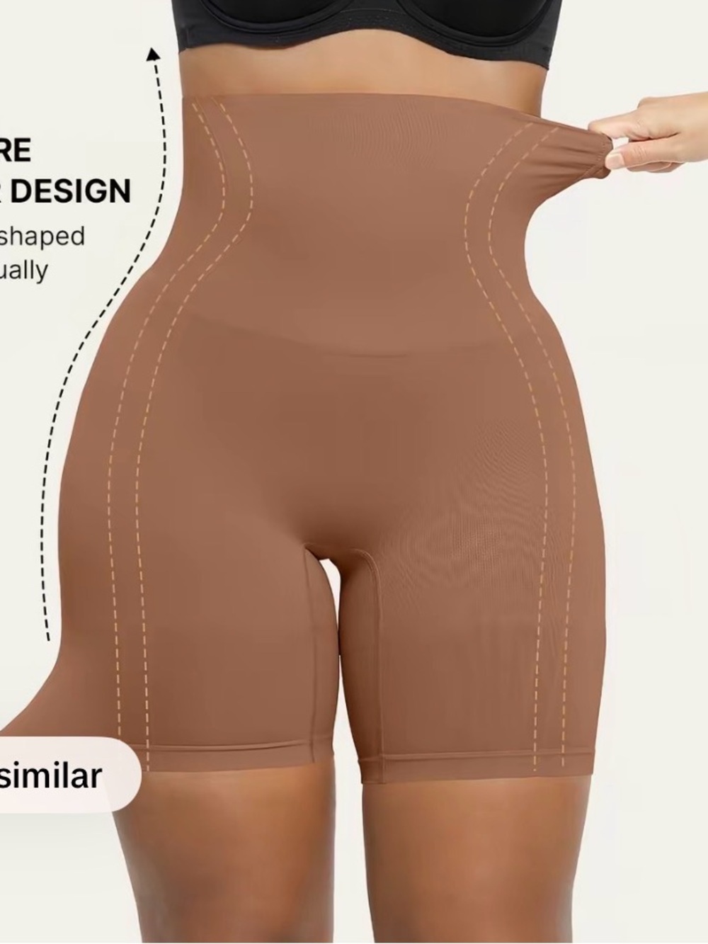 Shapellx High-Waist Shaping Shorts - Brown